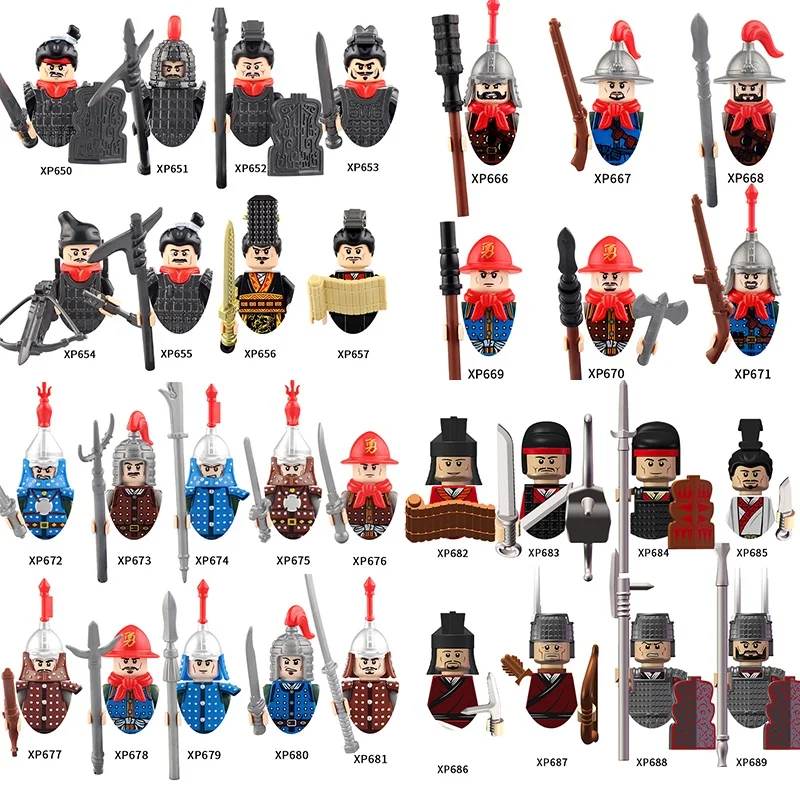 Figurines de guerre historiques chinoises Moc, armée de terre cuite, épée, mini-modèles DIY, blocs de construction DIY, jouets pour garçons, cadeau, nouveaux Juguetes KT1090