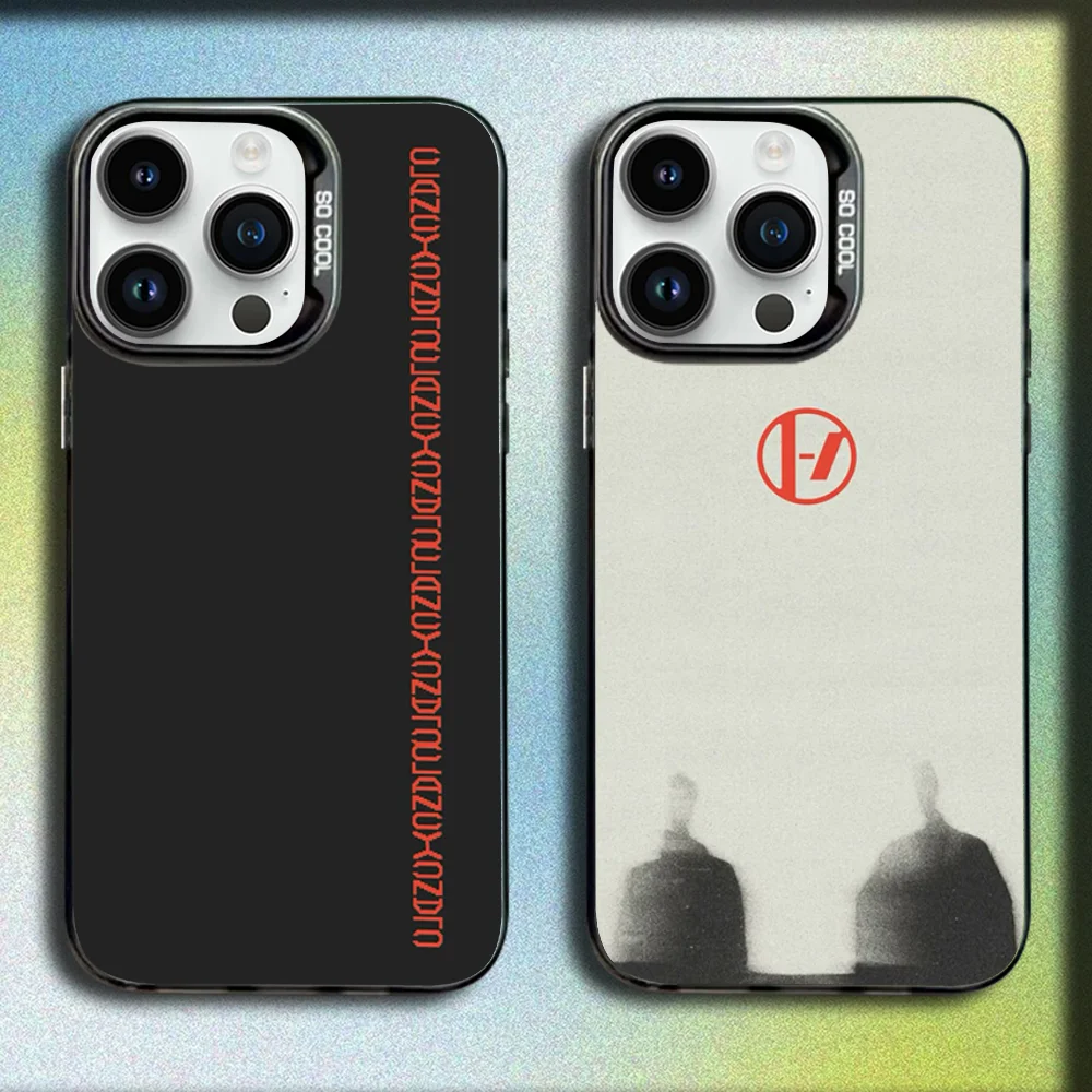 

T-Twenty One Pilots Phone Case For iPhone 16,15,14,13,12,11,Mini,Pro,SE,MAX Gray Matte Silicone Black Cover