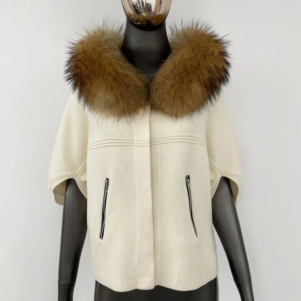2024 European Fashion Real Fox Fur Cardigan Knitted Sweater Natural Fox Fur Jacket Clothes for Women Autumn Winter Outerwear