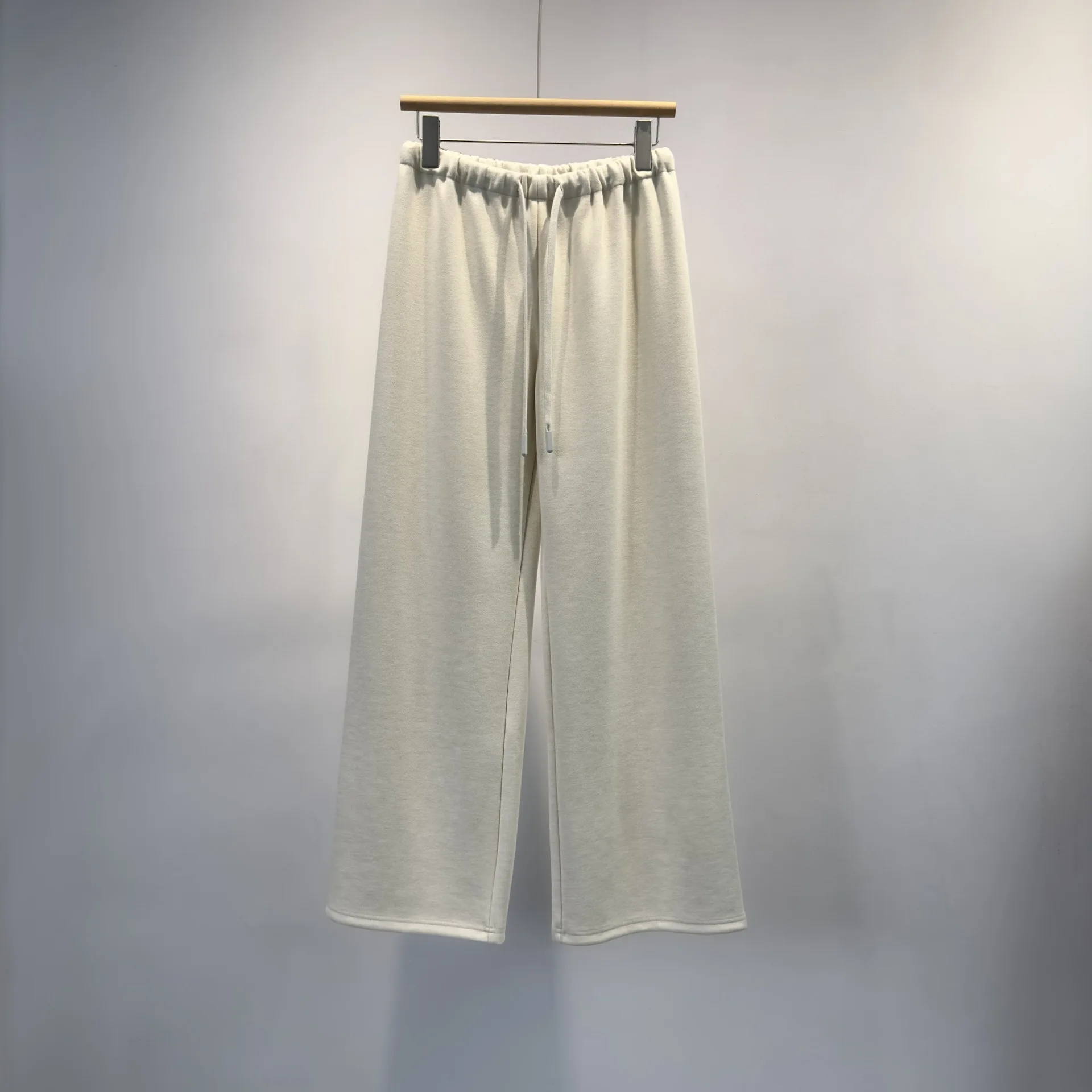 Ladies' Superfine Wool Blend Knit Wide Leg Trousers, Elastic Waist, Solid Loose Cloud-Soft Feel Lagenlook Casual Office Pants