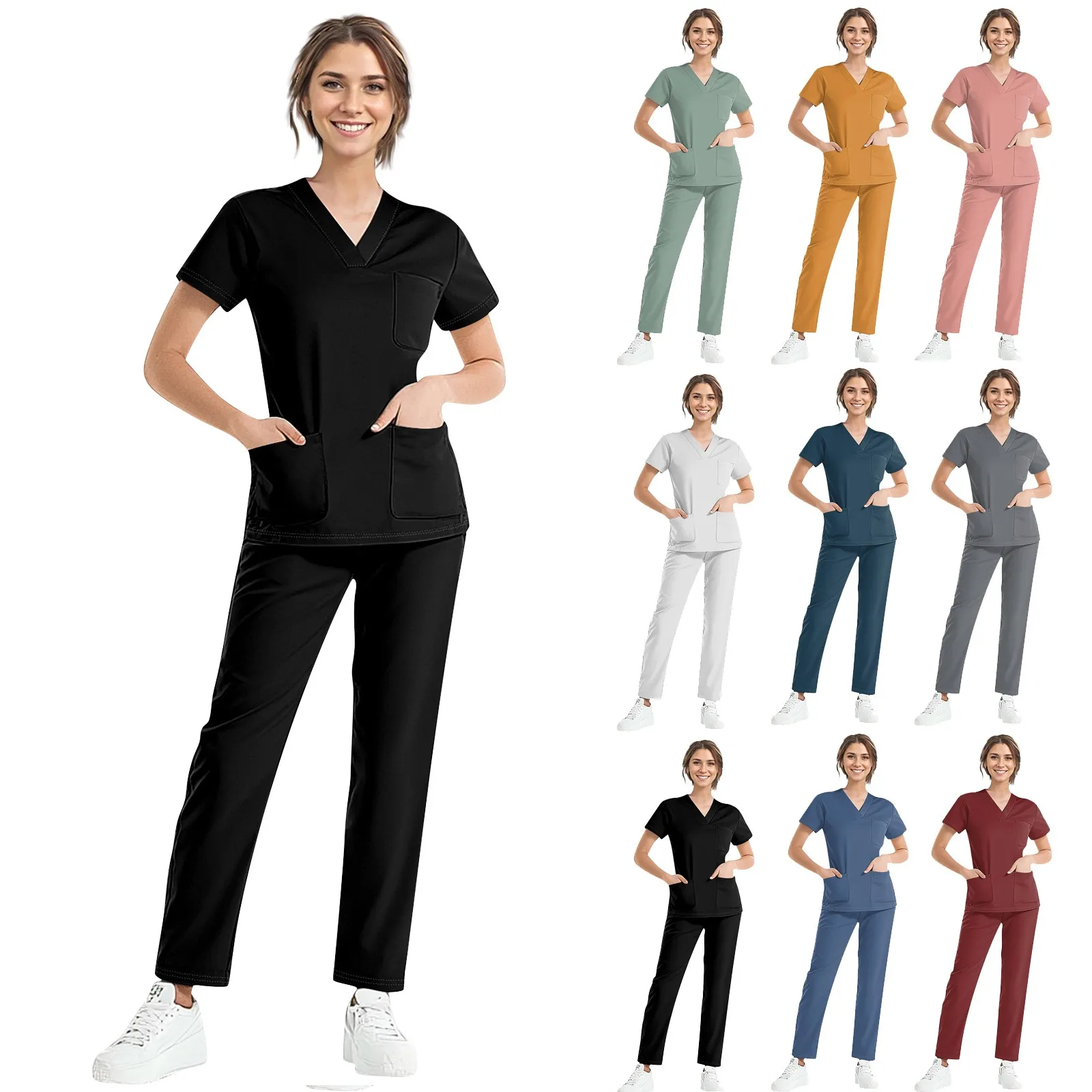 High Quality Hot Sale Hospital Uniform Wholesale Tops And Pants Medical Women Nursing Scrubs Uniforms Sets