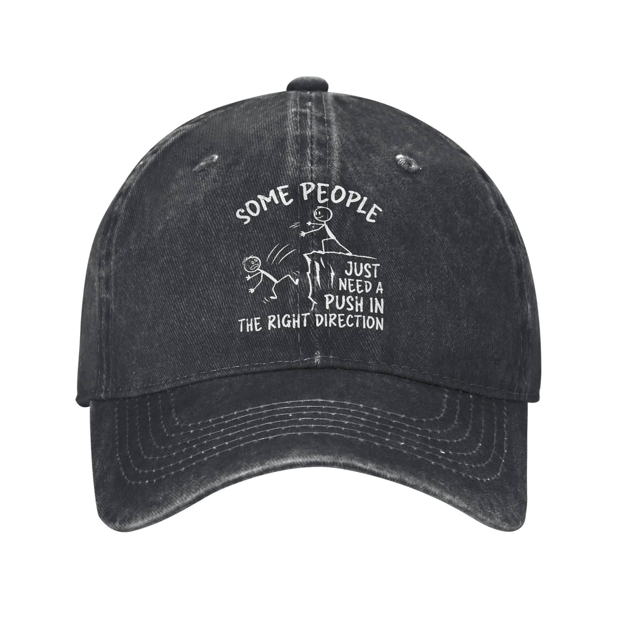 Casual Need A Push in The Right Direction Baseball Cap Unisex Distressed Denim Washed Sun Cap Funny Outdoor Summer Gift Caps Hat