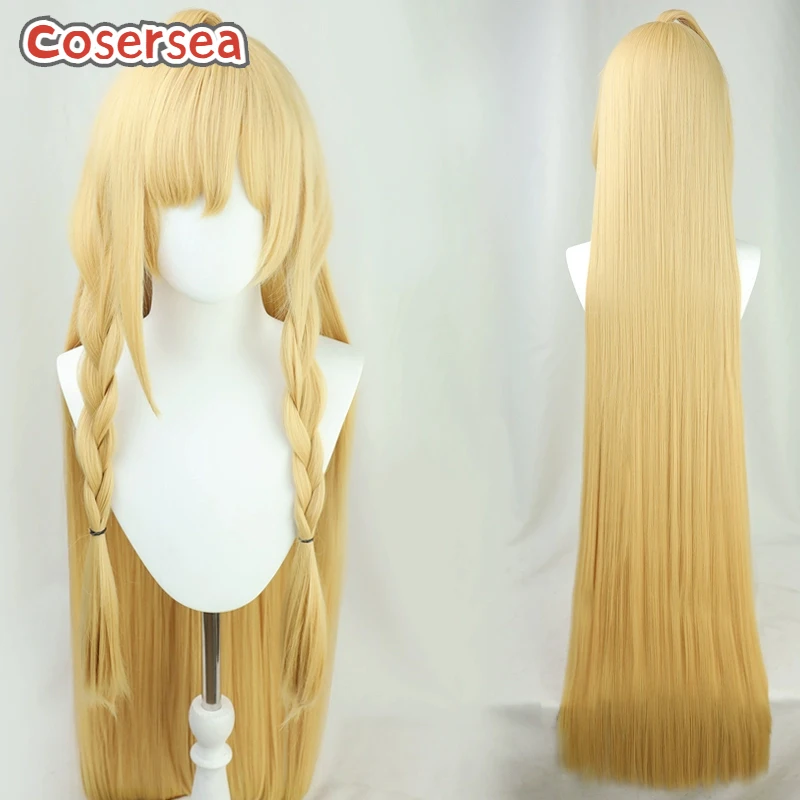 Cosersea Saileach Cosplay Wigs Arknights Saileach Role Play 140cm Women Long Straight Blonde Wig Synthetic Hair Heat Resistant