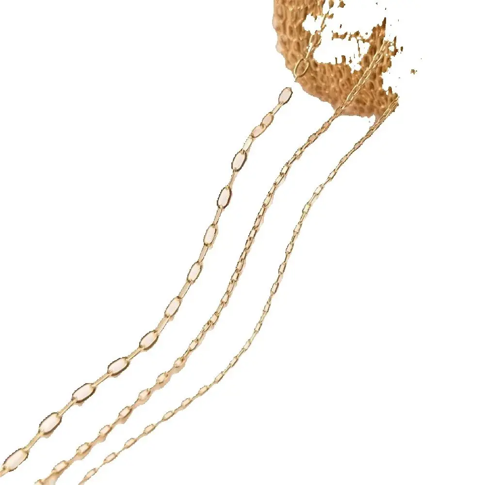14K Gold Color Plated Rectangular O chain chain diy earring bracelet necklace material accessories loose chain