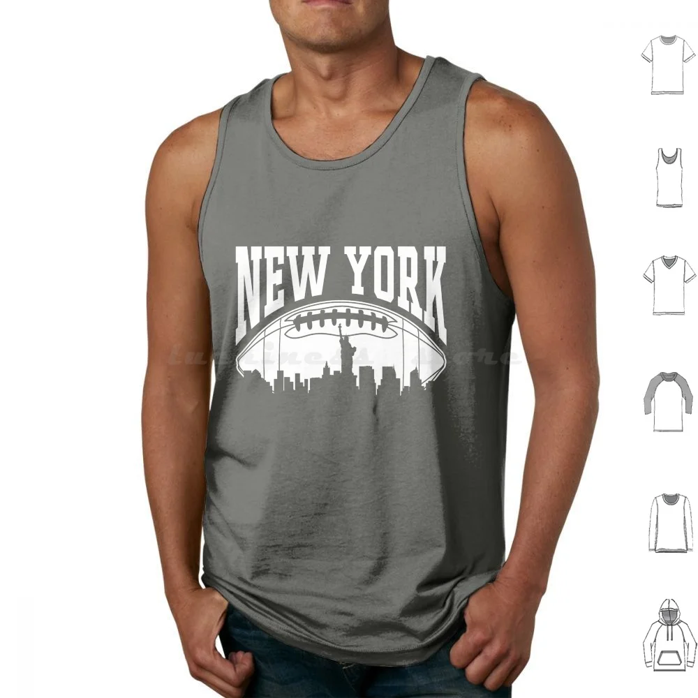 Vintage New York Skyline Ny Football Team Retro Giants Goalline Sport Tank Tops Vest Sleeveless Wft Sport Sports Football Fan