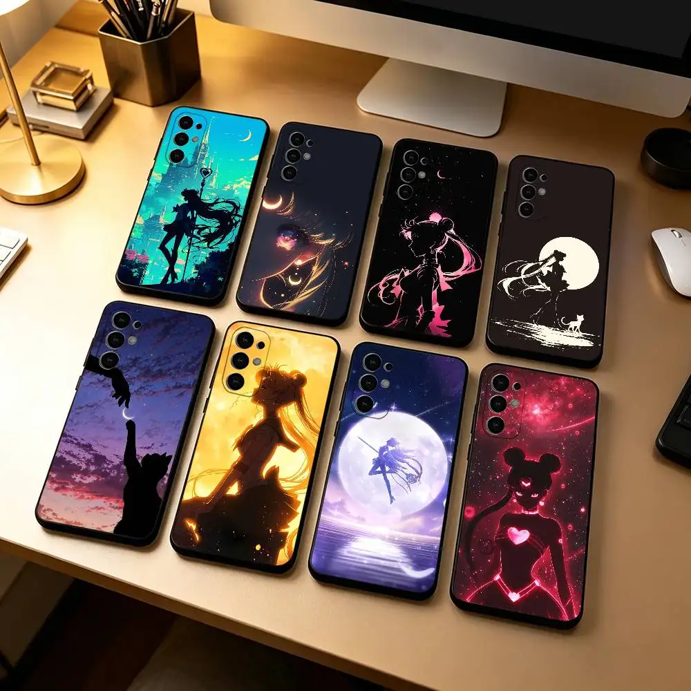 Anime Sailor M-Moon Z-Usagi T-tsukino Phone Case For Samsung S25,S24,S21,S22,S23,S30,Ultra,S20,Plus,Fe,Lite,Note,10,Black Cover