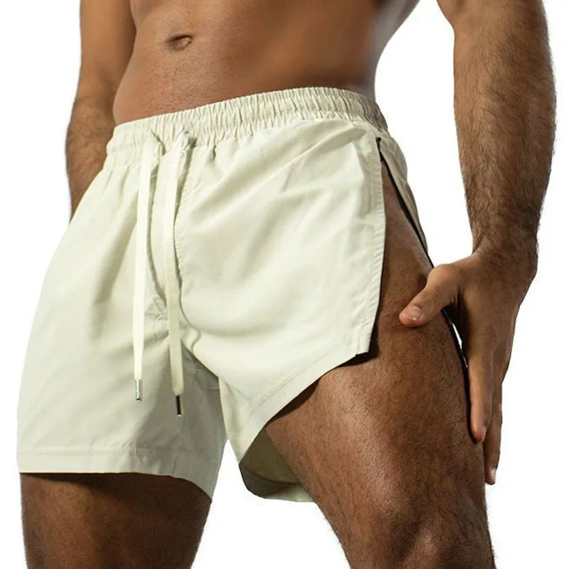 

Мужские повседневные спортивные брюки, летние шорты из ледяного шелка, быстросохнущие, для фитнеса и бега, модные короткие брюки 3/4, европейский размер