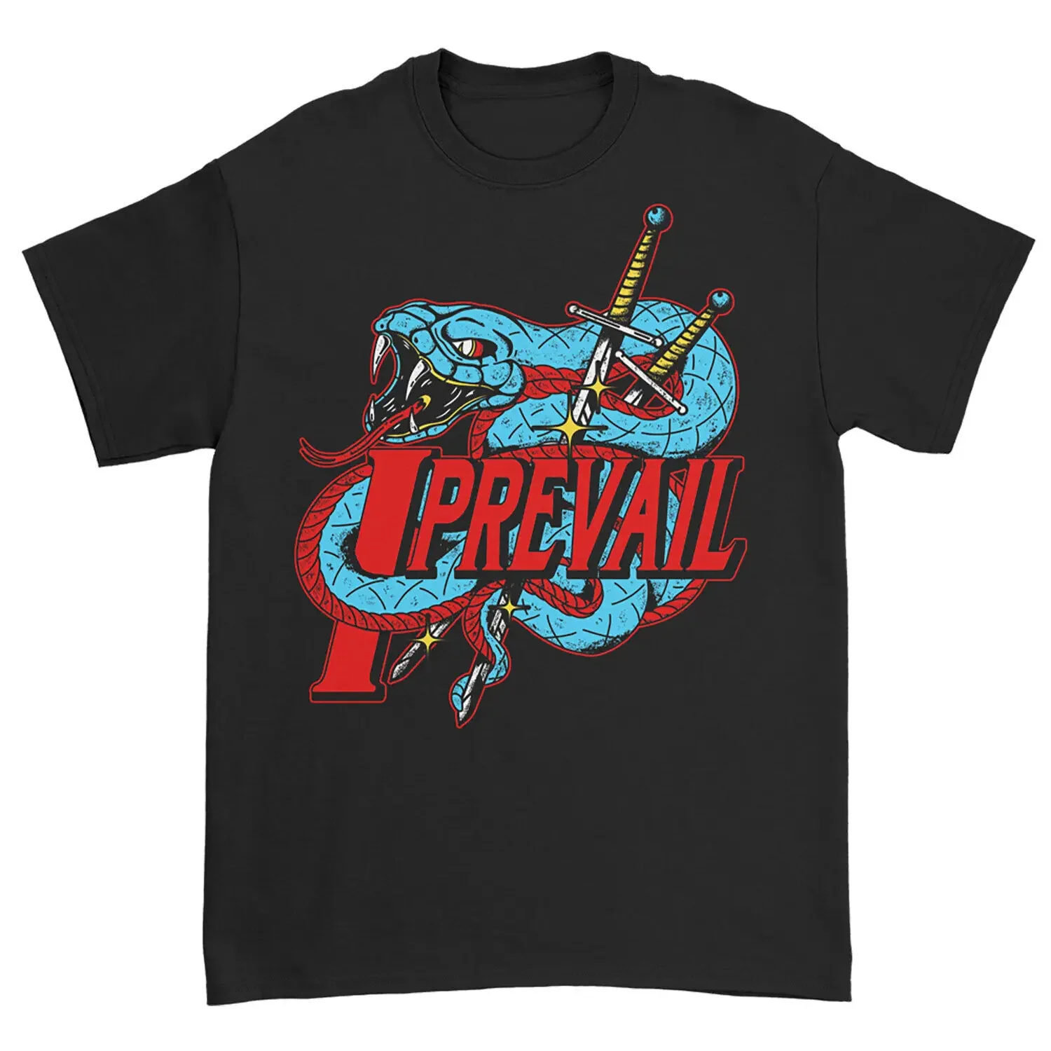 Men'S I Prevail Snake Sword T Shirt Medium Black