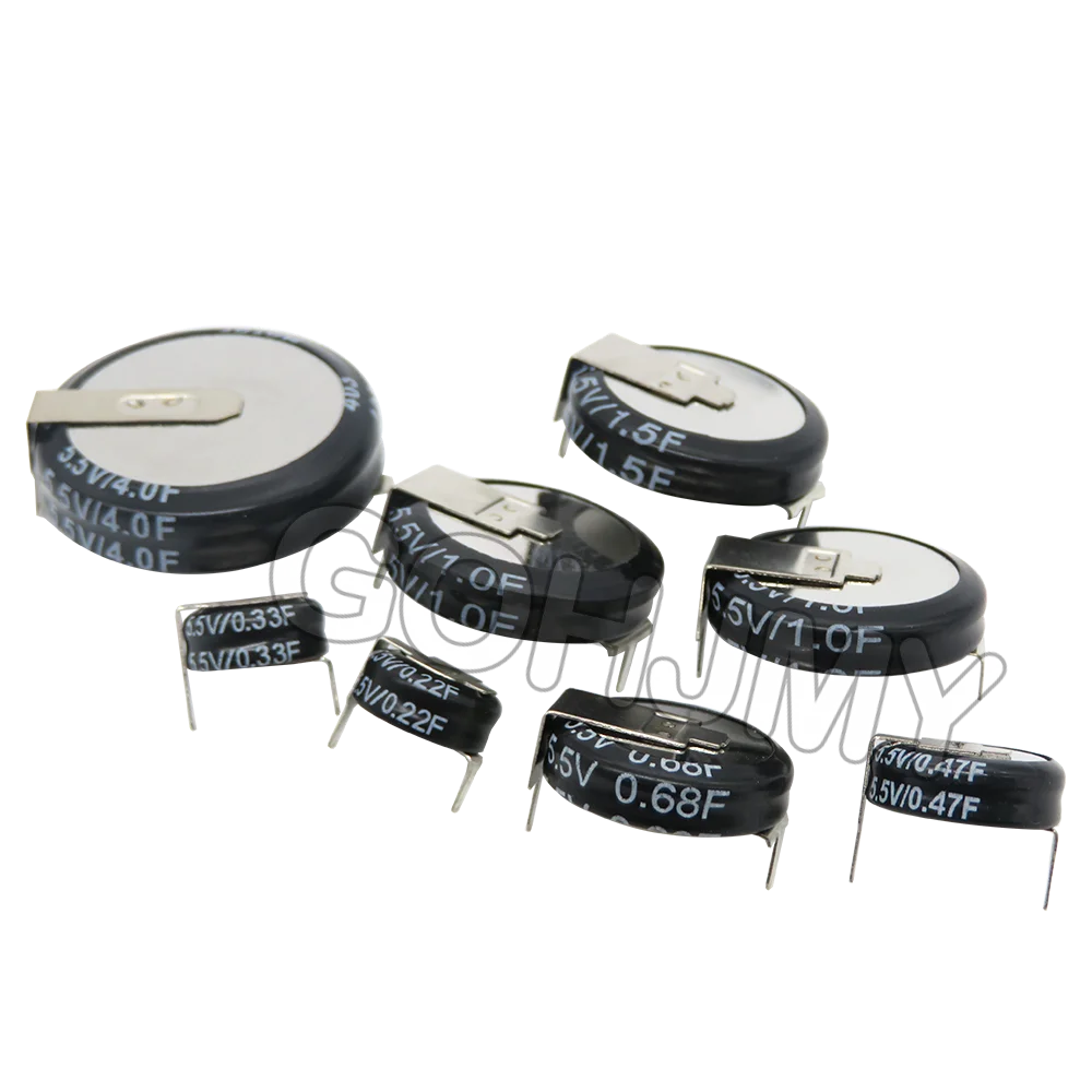 1PCS H type Super capacitor 5.5V 0.1F 0.22F 0.33F 0.47F 1.0F 1F 1.5F 4.0F 4F Button Farad capacitor
