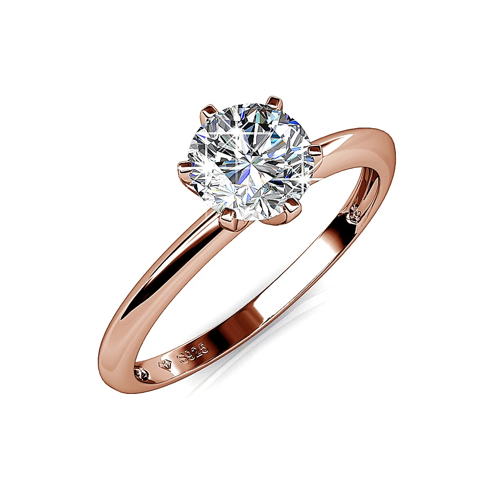 

Daisini Classic Wedding Ring with Swarovski Crystals Elegant Brass Rose Gold Jewelry Color for Women Timeless Bridal Accessories