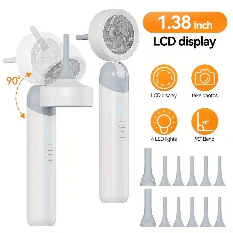 Microscope Set with LED Light Ultra-Long Tube Lens Suitable for Ear Canal Observation Circuit Board and Watch Repair Observing