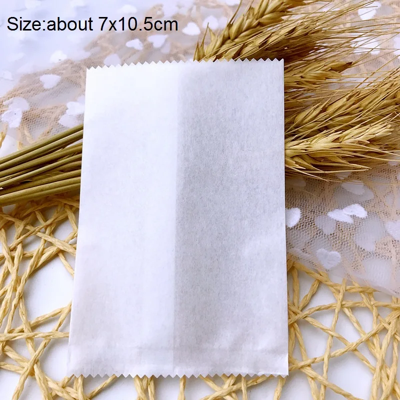 200pcs White Cotton Paper Candy Bags For Birthday Baby Shower Pineapple Cake Nougat Candy DIY Gift Pacakging