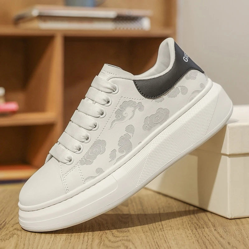 

2025 Men's Spring/Autumn Viral Chunky Sneakers - Hong Kong Style Trendy Casual Shoes, Height-Boosting for Students & Skaters