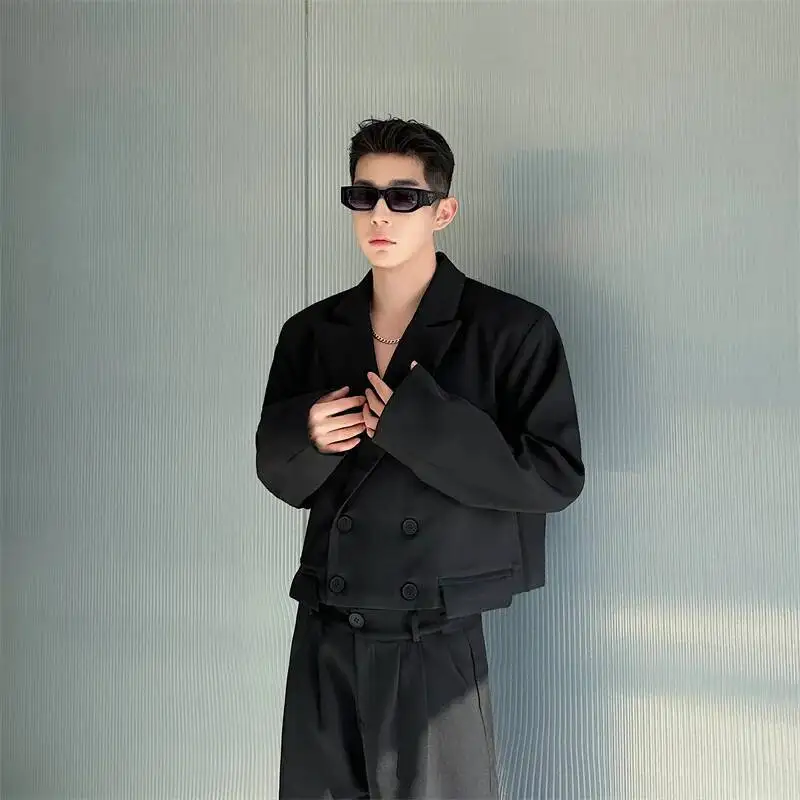 SYUHGFA-Veste Courte pour Homme, Vêtement de Printemps, Style Trempé, Solide, Document, Mode Coréenne, 2024