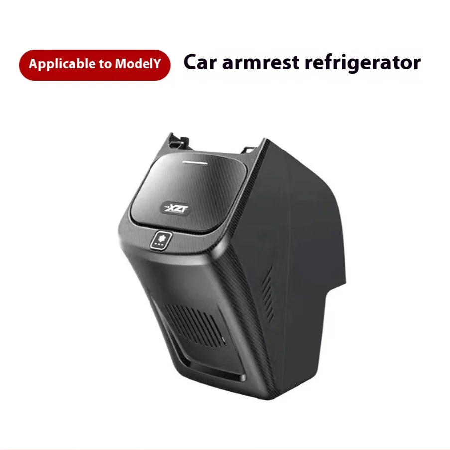 Rechargeable 12V Car Refrigerator for Tesla Model Y Rear Armrest Box Storage Freezer Cooling Mode Vehicle Modification Artifact