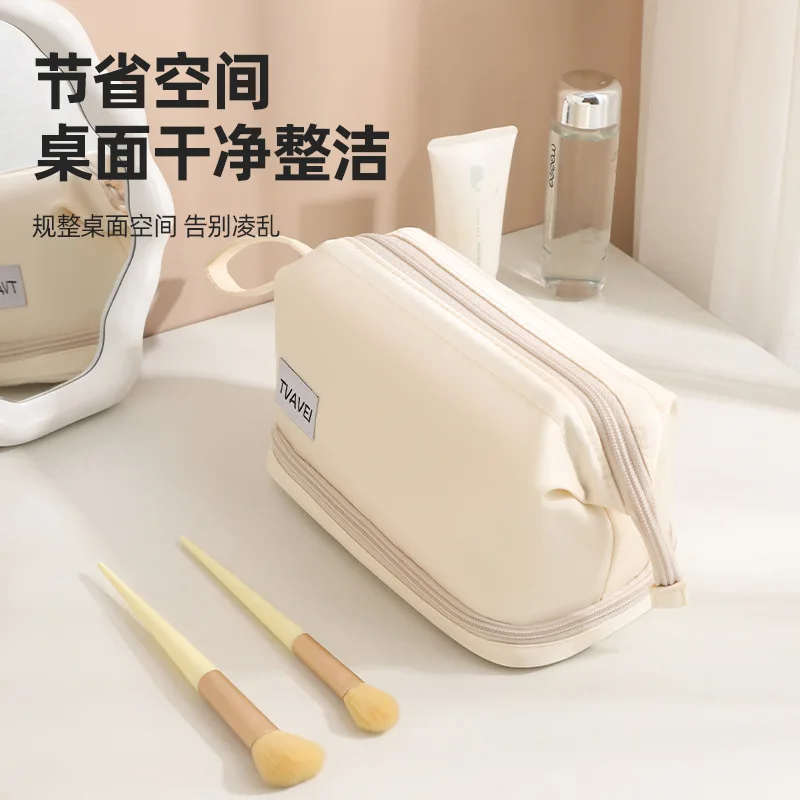 

Двухслойная косметичка из саржи для девочек, дорожная сумка для стирки, большая вместительная косметичка для хранения для женщин, ткань Оксфорд