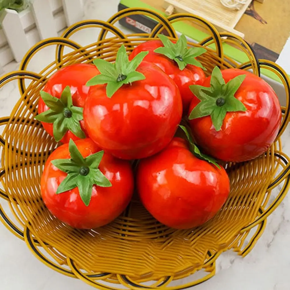 Simulation Foam Tomato Artificial Tomato Ornament Fake Vegetables Decoration Crafts Tomato Figurines Miniatures Supplies