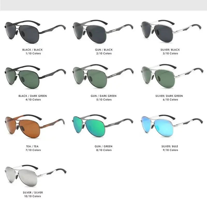 AORON-gafas de sol polarizadas de aleación de aluminio para hombre y mujer, lentes de marca de lujo, HD, UV400, accesorios para conducir