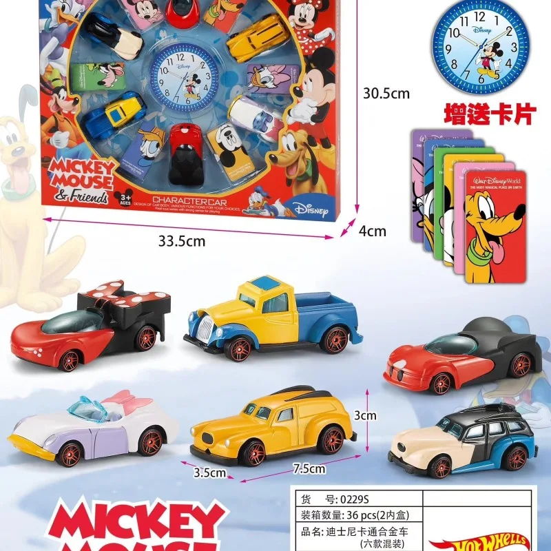  Disney Children Cartoon Alloy Mini Car - Mickey & Minnie Scooter Metal Inertia Car Kids' Gift Collectible Racing Car Model Toy