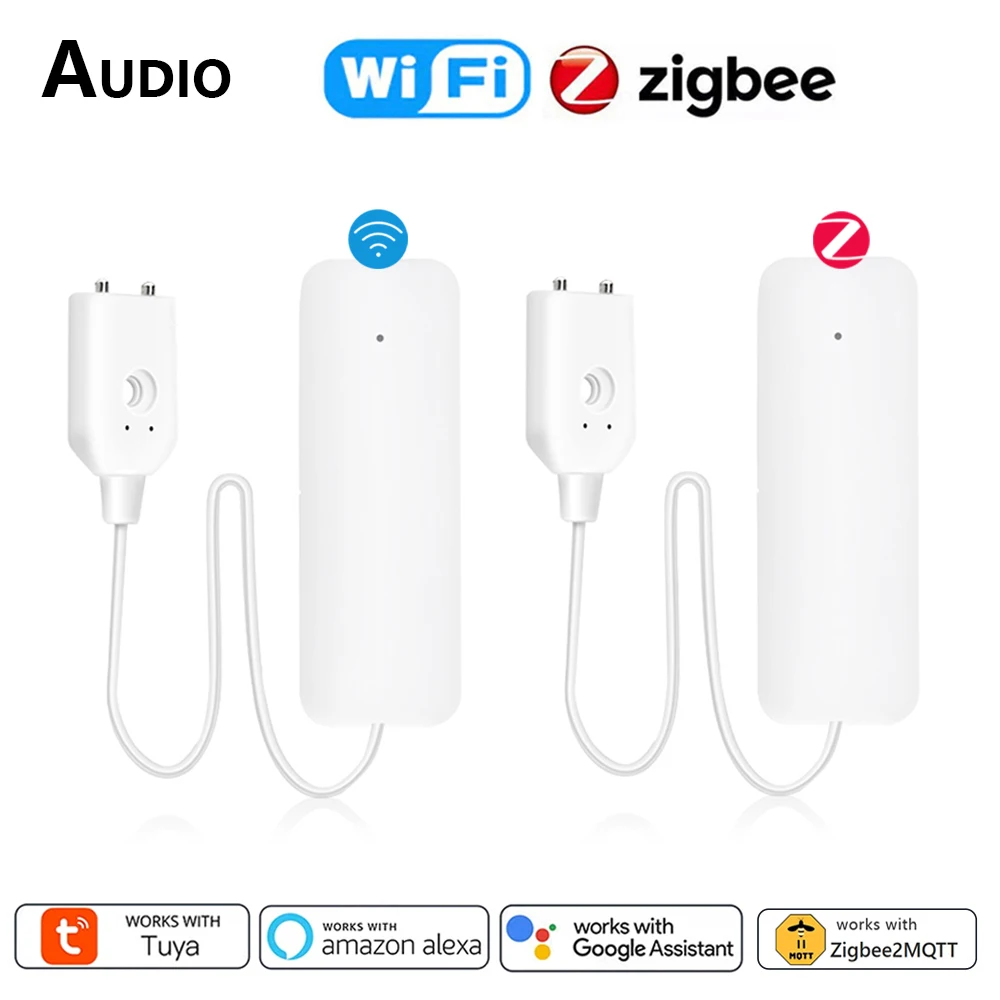 Tuya ZigBee WiFi Smart Water Sensor Leak Detector Flood Water Leakage Alarm Smart Life APP Control Works With Zigbee Gateway Z2M