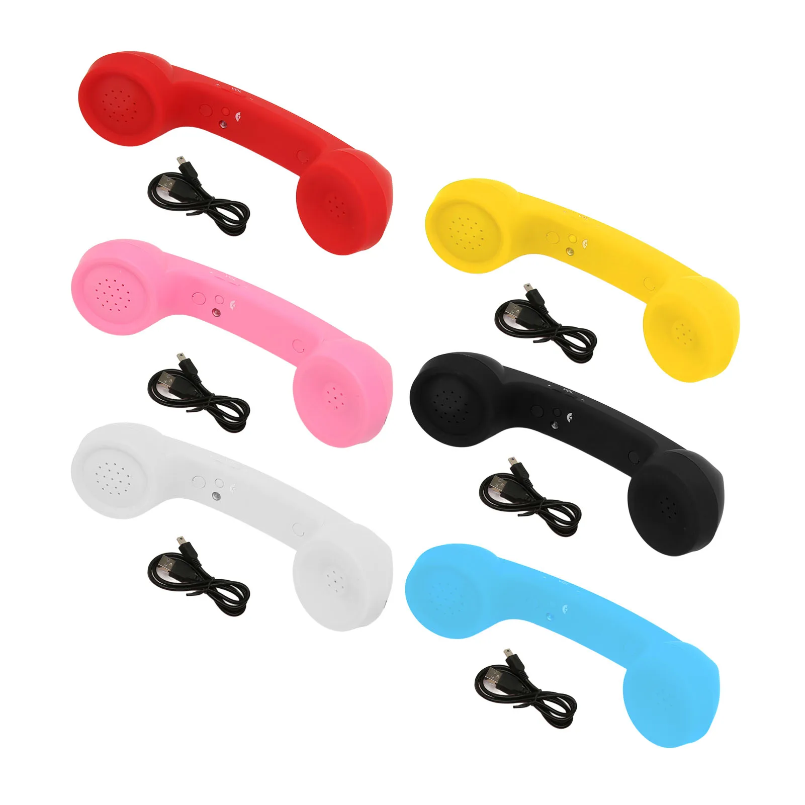 Retro-style mobile phone handset, wireless Bluetooth connection for calls, Bluetooth external earpiece for mobile phones
