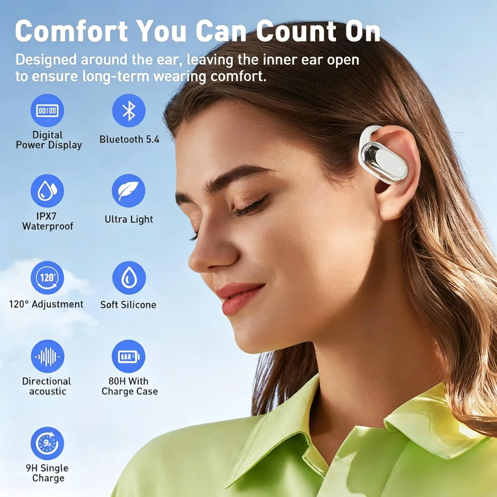 OWS Earphones Over-Ear Open-Ea - Anc Wireless Over Ear Headphones review and price