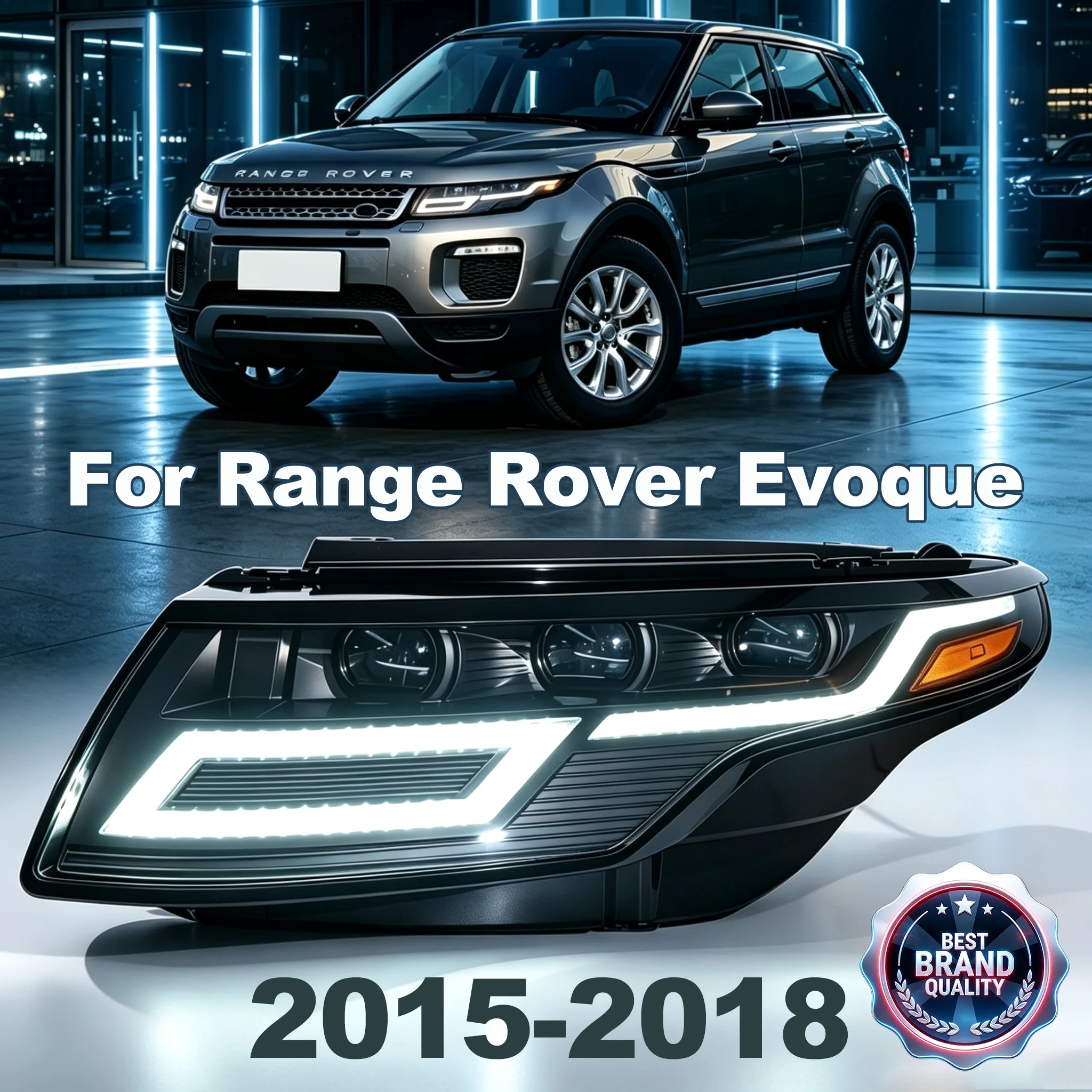 LED Projector Headlights for Range Rover Evoque L538 2015-2019 DRL Turn Signal Plug and Play Headlamp Assembly Kit