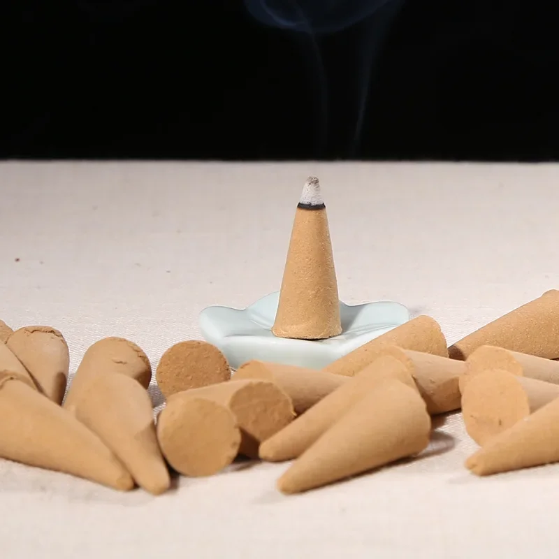 100 Stück Sandelholz-Räucherkegel für den Innenbereich, Heimtextilien, Lufterfrischer, Aroma, reichhaltiger Duft für Zuhause und Meditation – Detail 8