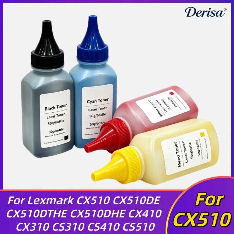 50g/pc Toner Powder Compatible for Lexmark CX510 CX510DE CX510DTHE CX510DHE Printer Cartridge