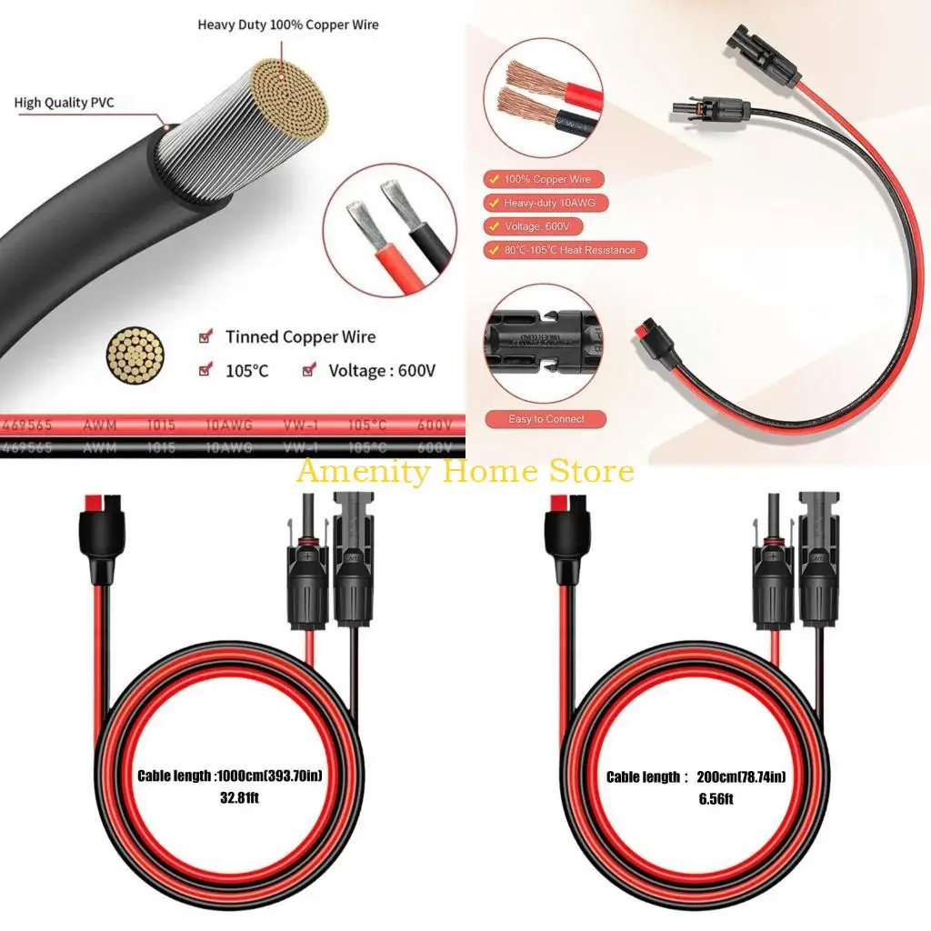 

F26C Premiums 10AWG Удлинитель солнечных батарей Солнечная батарея с питанием от аккумулятора Водонепроницаемый солнечный кабель