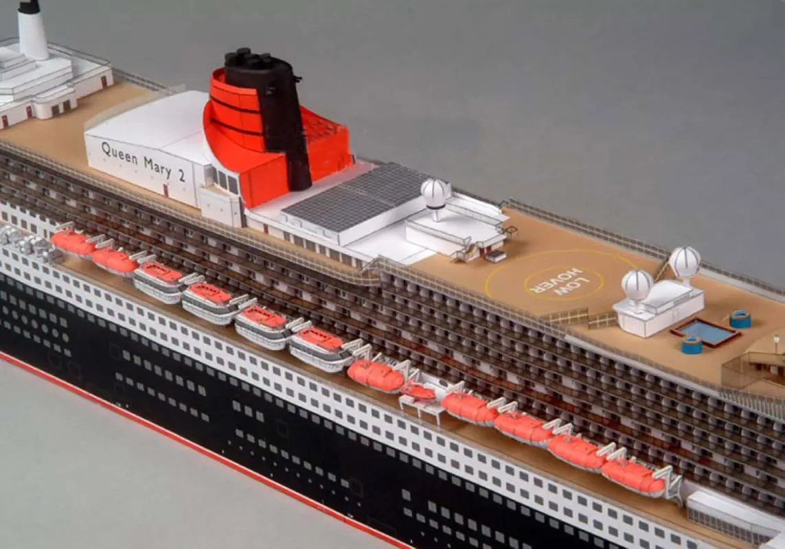 Paper Model 1:400 Queen Mary II Cruise Ship Model Handmade DIY Paper Art Jigsaw Puzzle Toy