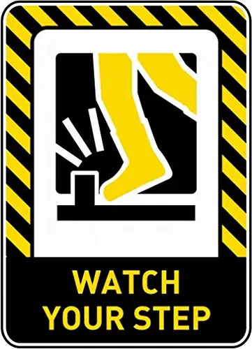 Fsdva Watch Your Step Sign Outdoor Road Sign Blechschilder