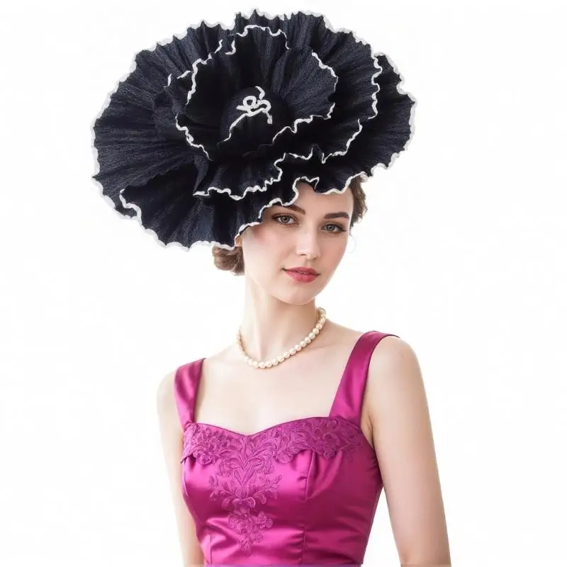 

31BB Sophisticated Flower Headgear With Striking Flower Ornament For Special Occasion Outfits
