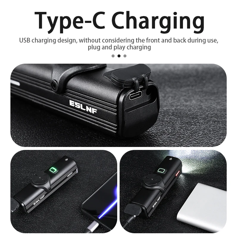 ESLNF 1000LM 자전거 라이트 방수 USB 충전식 LED 전조등 알루미늄 합금 야외 사이클링 MTB 로드 바이크 라이트 자전거 라이트