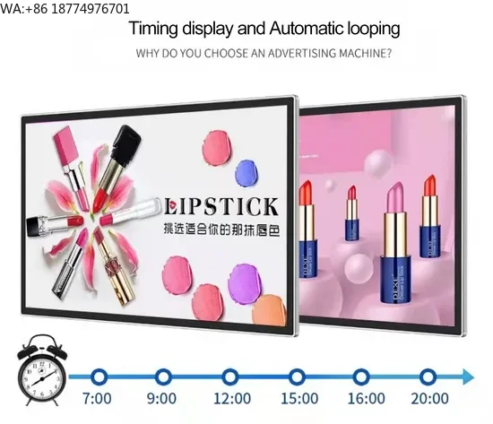 50 Inch LCD Advertising Machine for Indoor Shopping Malls Restaurant Digital Signage Showcase for Text Graphics OEM
