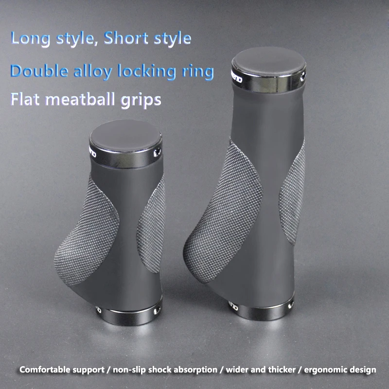 Bicycle Handlebar Grips TPR Rubber Comfy City Mountain Bike Scooter MTB Soft Cycling Handle Bar Cover End Non-slip Aluminum Lock