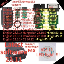 V-w/auti/skodaシートソフトウェア付き診断ケーブル、v24.5、latest2024、六角、六角、v2、obd、v23.11、23.3.1