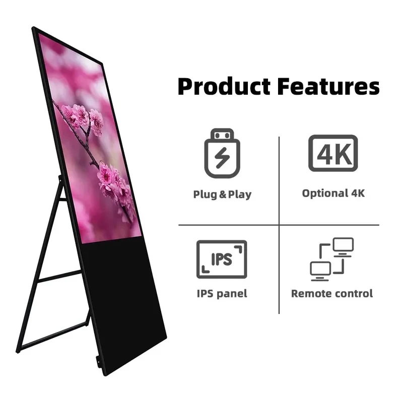 Indoor Movle Digital nage 4 Inch LCD Advertising Display Portle Kiosk