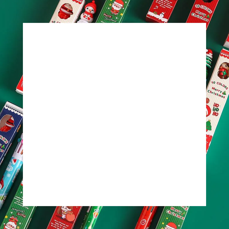 

2 шт. милая мультяшная десятицветная шариковая ручка, креативная цветная ручная ручка для пресса, студенческие рождественские канцелярские принадлежности, подарки