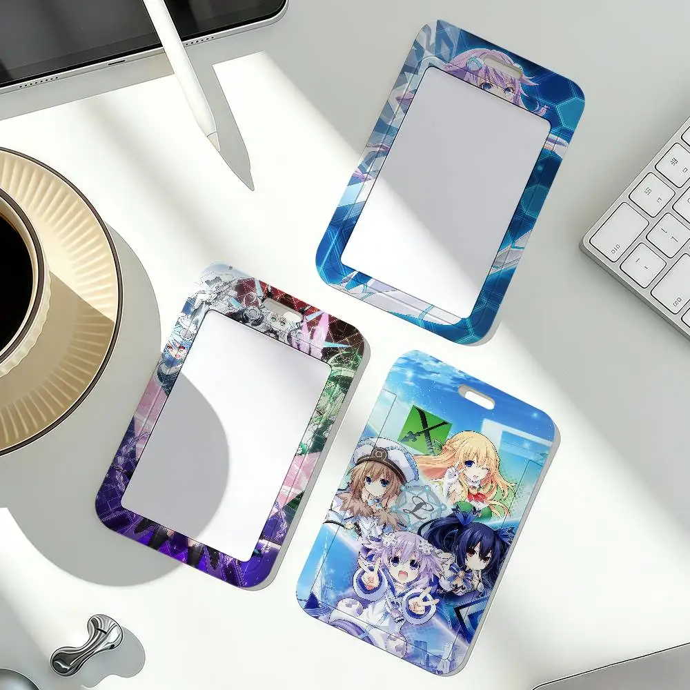 Game Hyperdimension N-Neptunia Card Holder Corporate Business Work Badge Holders Uisex Credit Bus Daily Commute ID Case