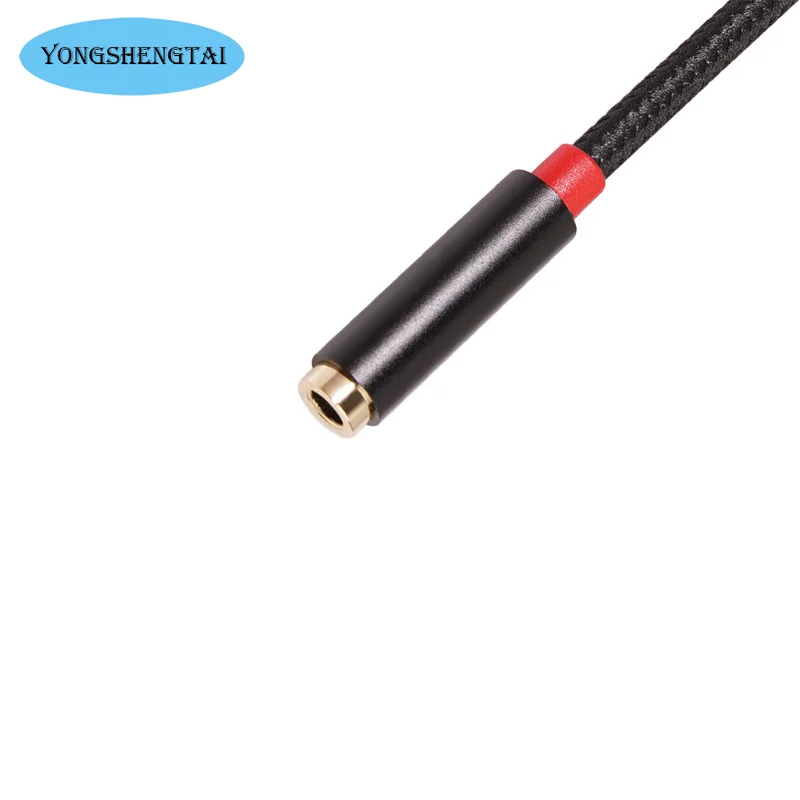 Kabel ekstensi Audio ponsel, komputer Universal dengan jaring tenun mendukung mikrofon siaran langsung kabel ekstensi Audio 3.5mm, pria ke Wanita 1m