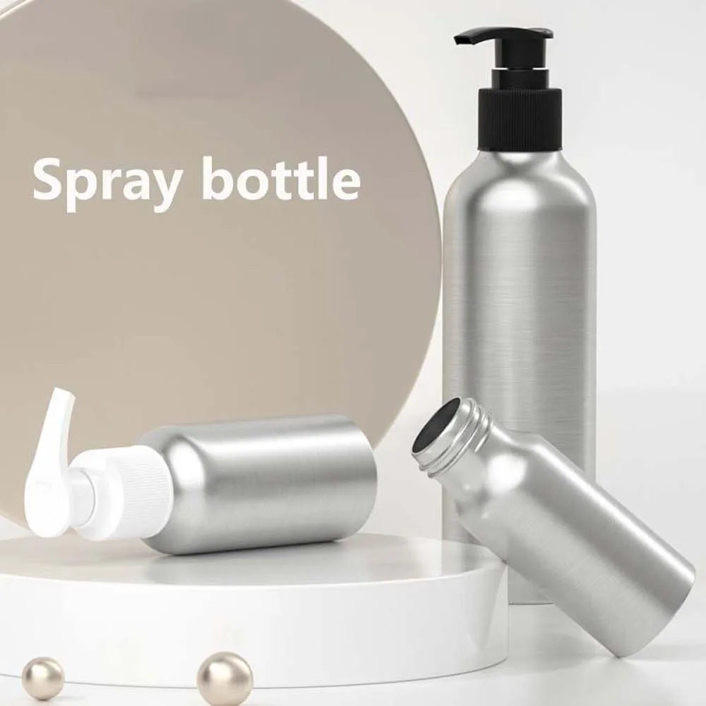 Mini Water Hair Salon Aluminum Bottle Hand Pump Makeup Shampoo Lotion Bottle Refillable Bottles Pressing bottle Gel Bottle