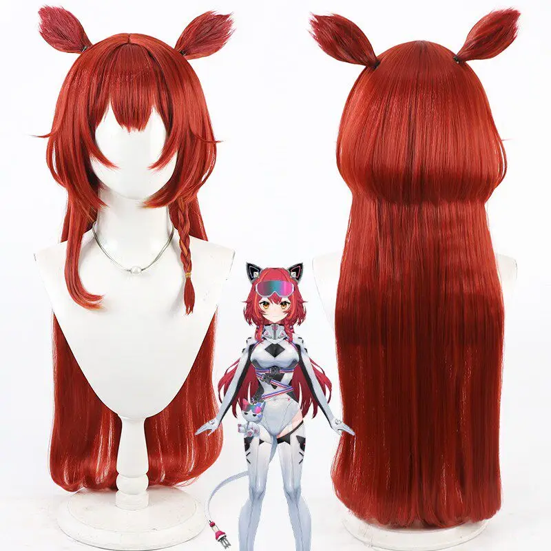 

NIJISANJI Vtuber YouTuber Nekota Tsuna Cosplay Wig with Ears Heat Resistant Synthetic Hair for Halloween