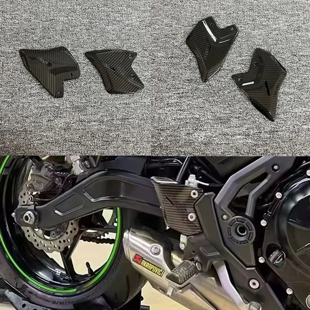

Для Kawasaki Ninja650 Z650 2017-2024 педали мотоцикла из углеродного волокна, комплект заднего колеса, аксессуары, защита пятки