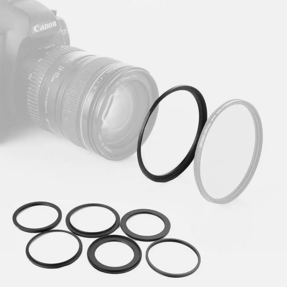 

42-39mm 42-42mm 42-43mm 42-49mm 42-52mm Step Up Ring SLR DSLR Camera 42mm Lens to 49mm Filter Cap Hood
