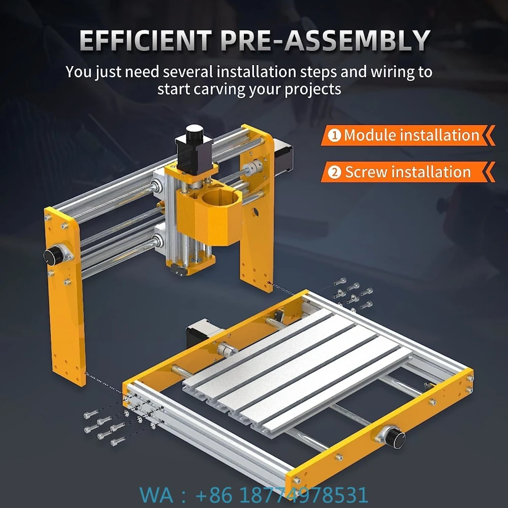 2 in 1 CNC Wood Router & Engraving Machine 500W Spindle 3D Photo Crystal Industrial Engraving Machine