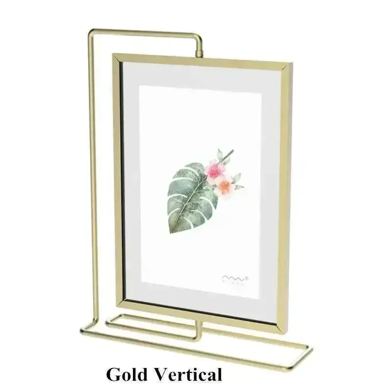8 Inch 15x20cm Double Sided Rotatable Metal Photo Frame Acrylic Menu Price List Display Stand Wedding Gift