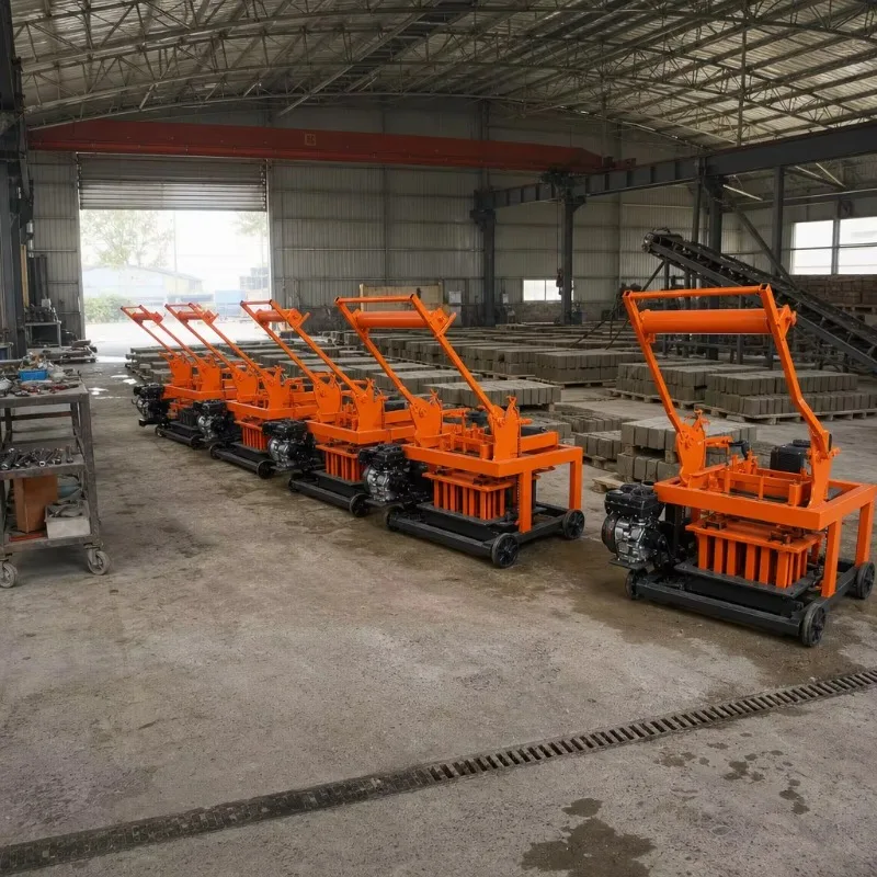 QMR4-45 Mobile Interlock Block Making Machine Concrete Brick Production Equipment Manual Moving Hollow Block Former