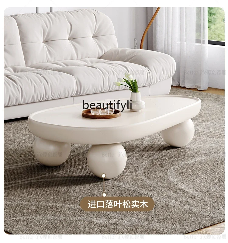 A13 Nordic French Style Coffee Table Living Room Home Simple Modern Corner Table Cream Style Small Table