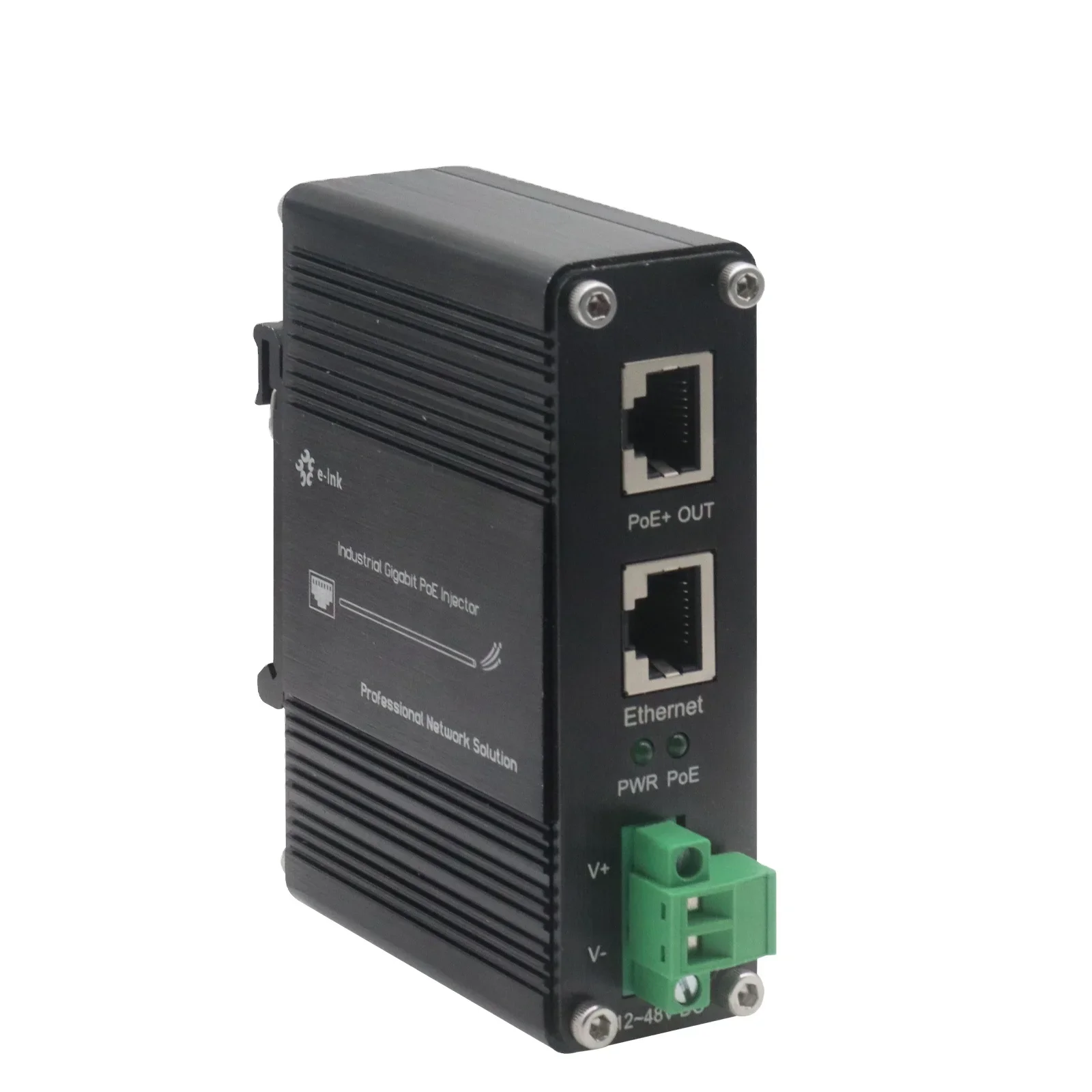 

Industrial 30W Gigabit PoE+ Injector 12-48V DC Wide Voltage Input for IP Camera and Wireless Access Point